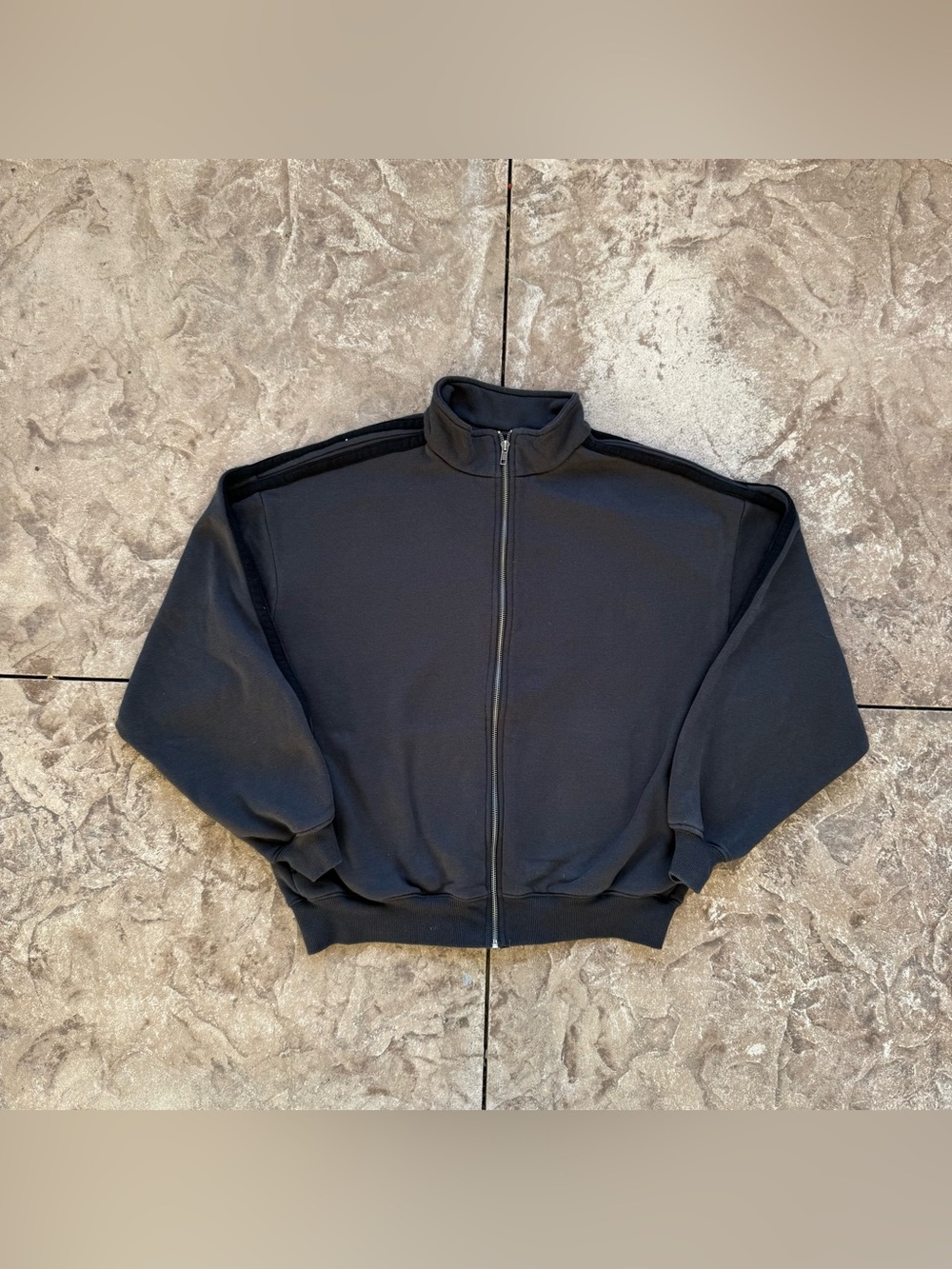 Wild Fable Charcoal Gray Boxy Fit Zip Up Track Jacket